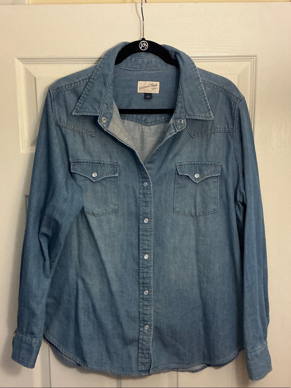 Universal Thread Light Blue Denim Button-Down Shirt